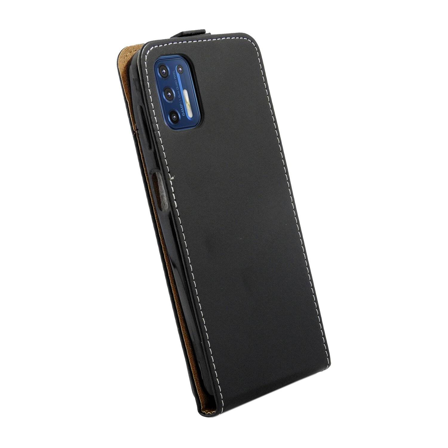 Flip Case für MOTOROLA MOTO G9 PLUS Handy Tasche vertikal aufklappbar Schutzhülle Klapp Hülle Schwarz