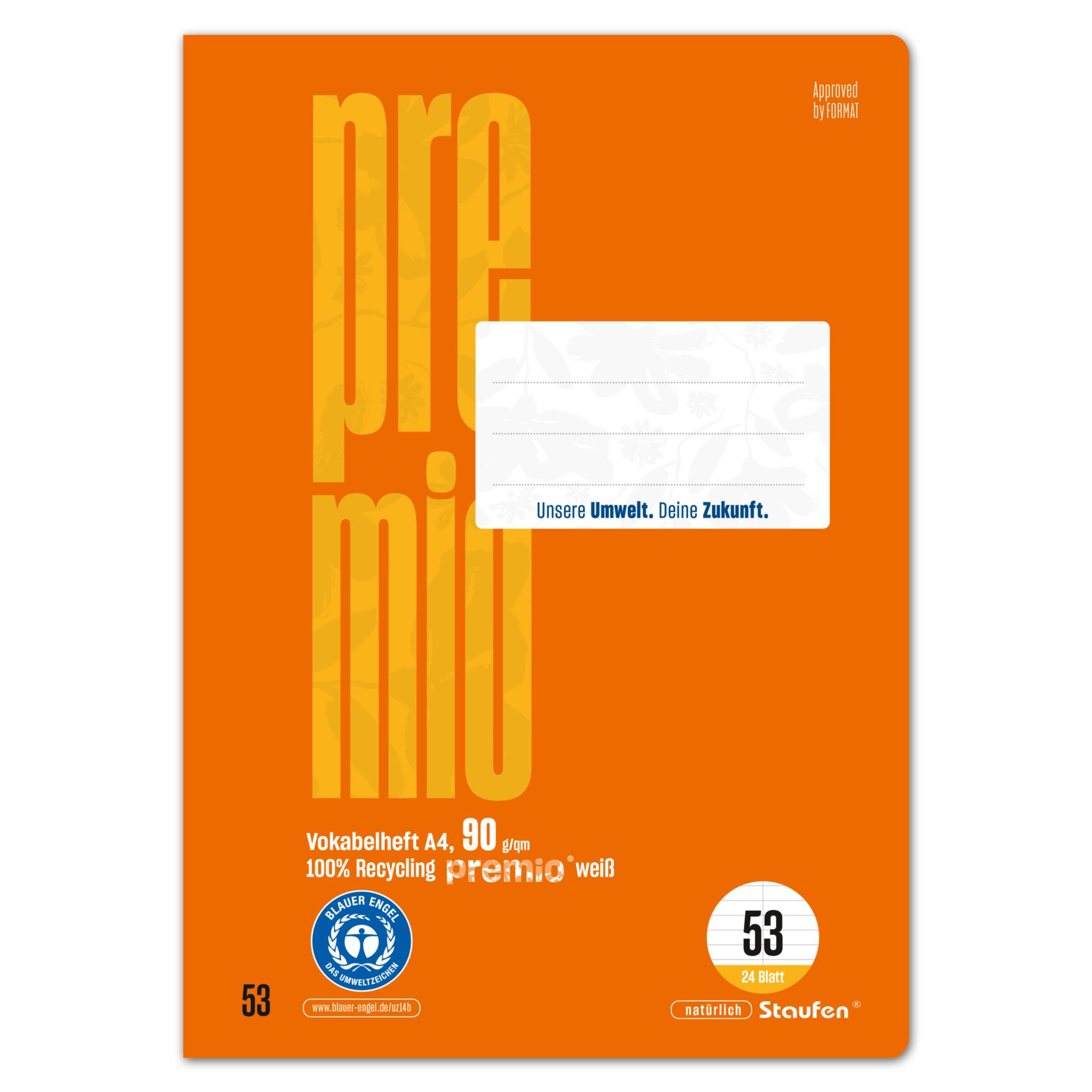Staufen Vokabelheft Premio 040786053 A5 90g 32Bl Lin53