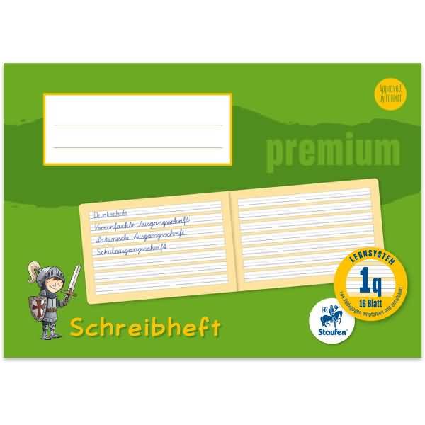 Schreibheft Premium A5 quer liniert Lineatur 1q 16 Blatt