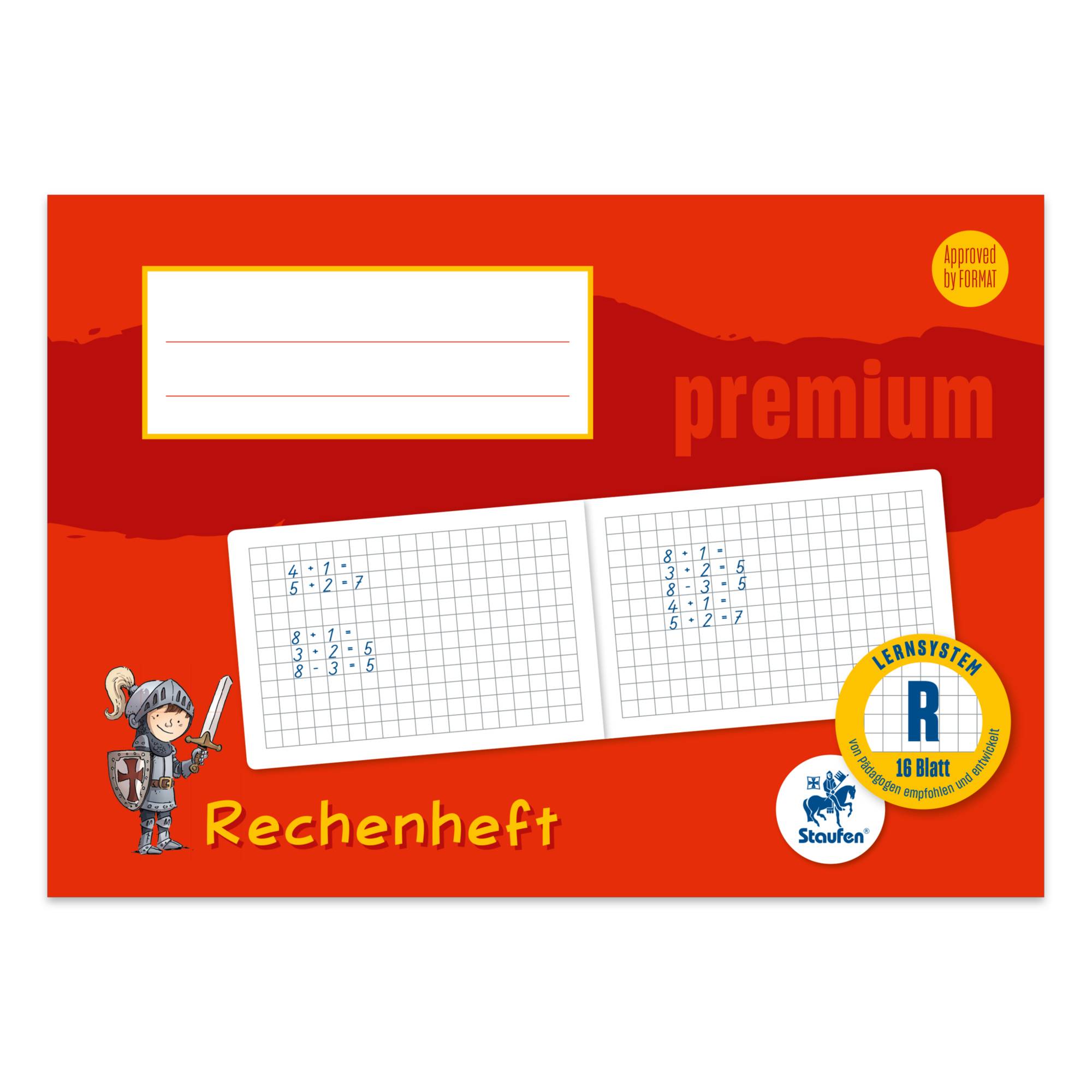 Staufen Rechenheft Premium 734500720 LinR A5quer 16Bl 90g kar