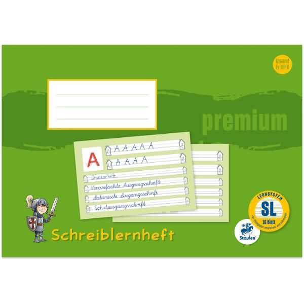 Schreiblernheft Premium A4 liniert Lineatur SL 16 Blatt farbig mit Motiv