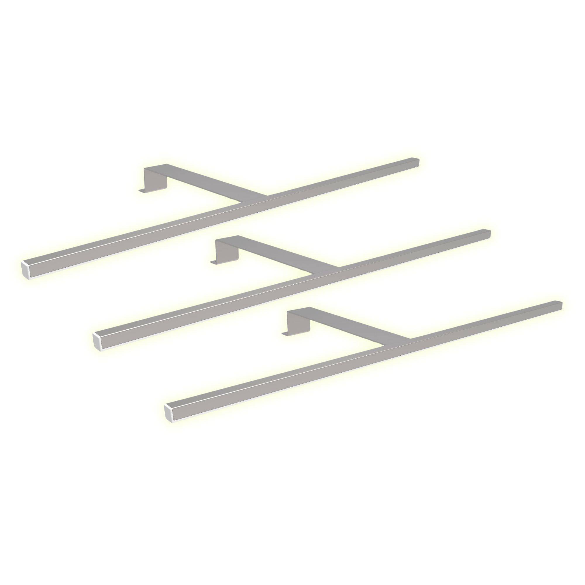 kalb | LED Aufbauleuchten 1-4er SET silbergrau 600mm Schrankbeleuchtung für Schwebetürenschränke