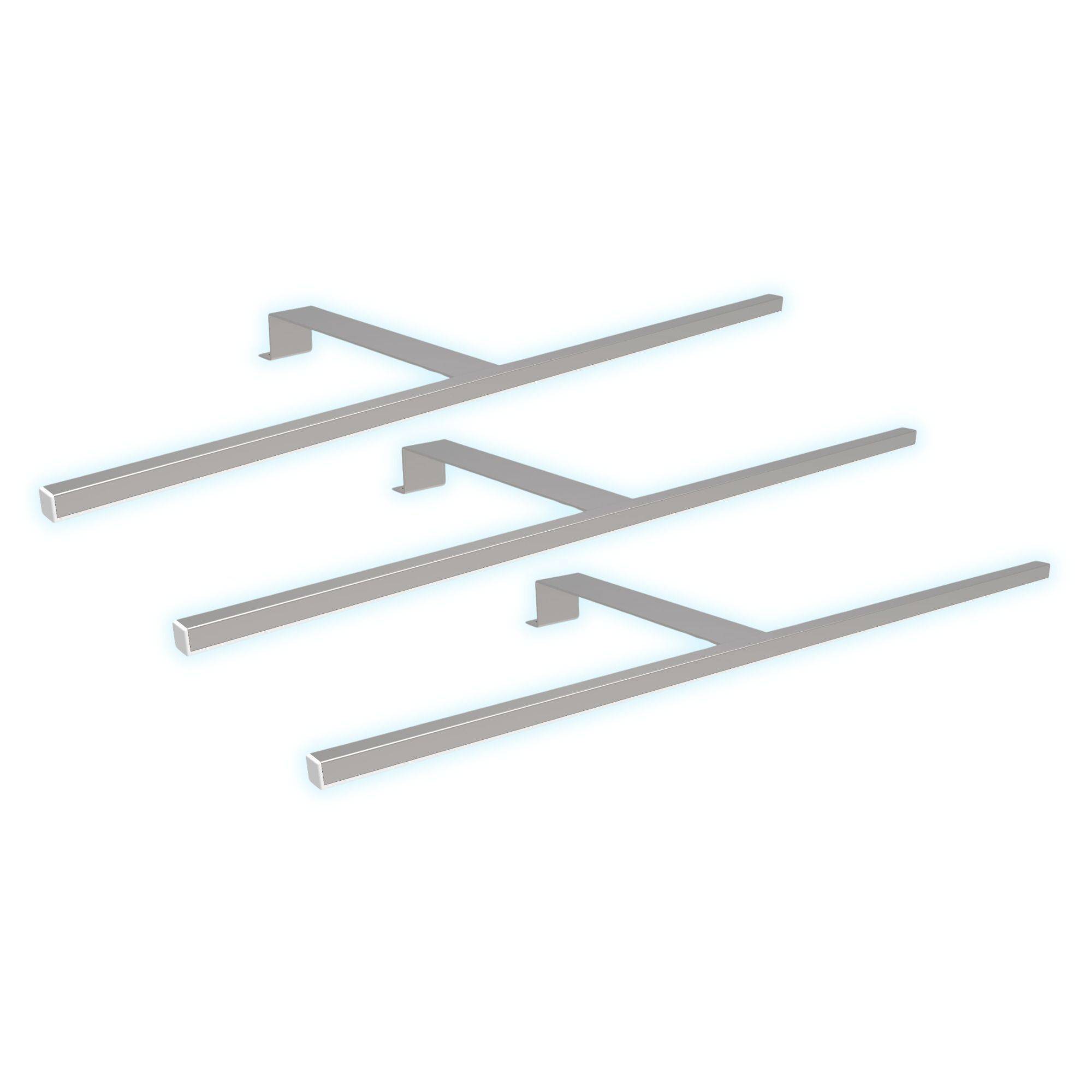 kalb | LED Aufbauleuchten 1-4er SET silbergrau 600mm Schrankbeleuchtung für Schwebetürenschränke