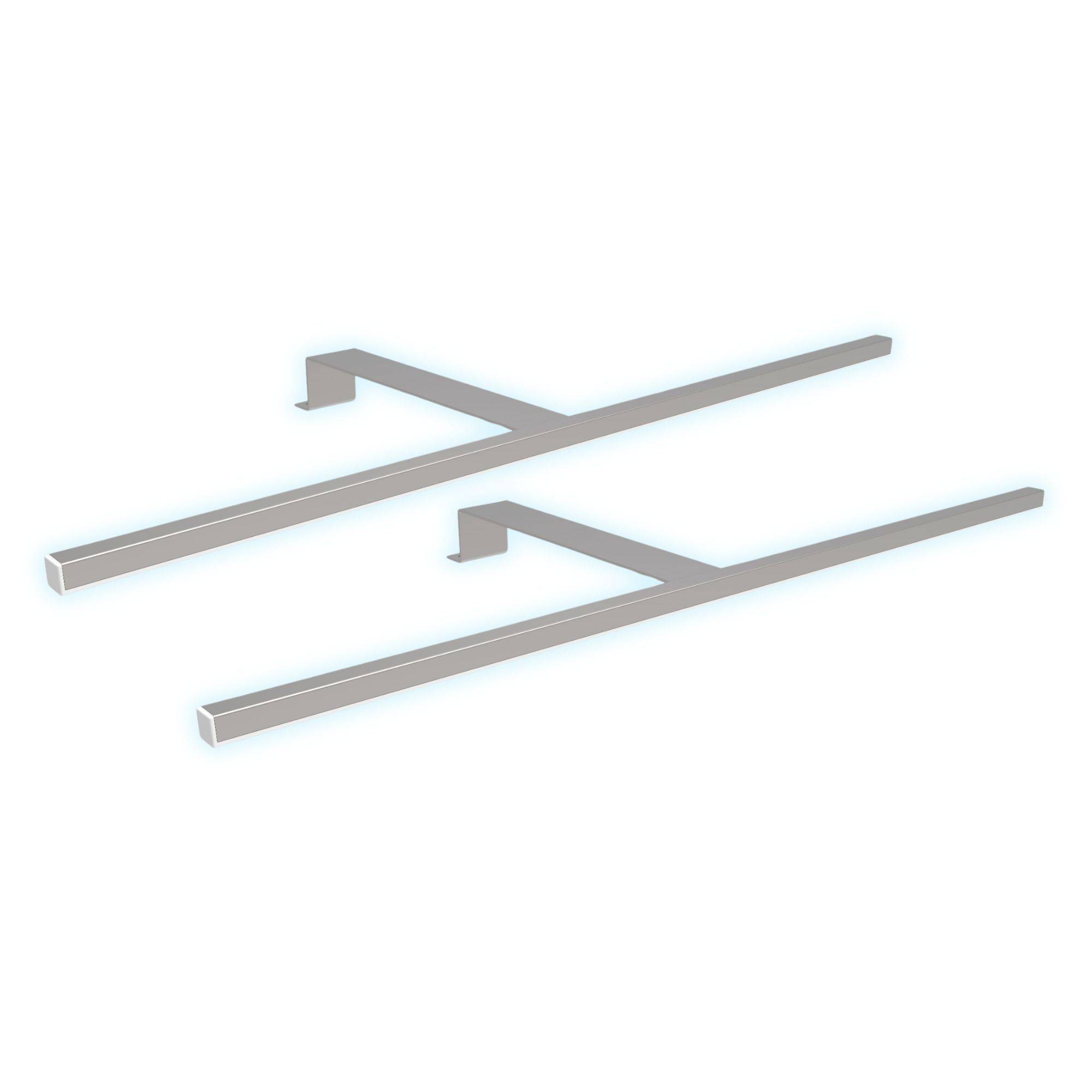 kalb | LED Aufbauleuchten 1-4er SET silbergrau 600mm Schrankbeleuchtung für Schwebetürenschränke