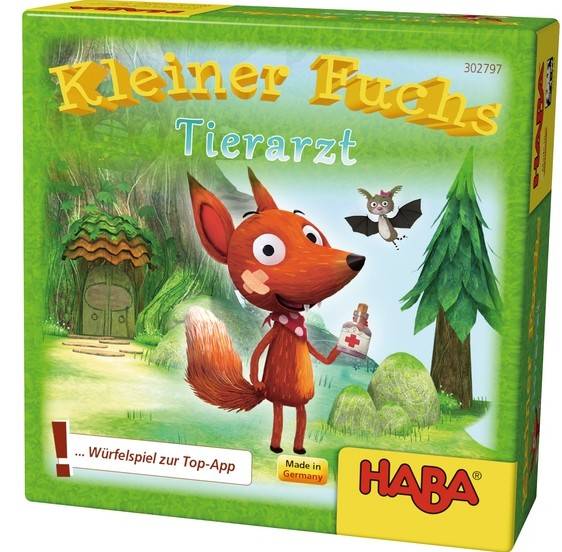 HABA 302797 - Kleiner Fuchs Tierarzt - Würfelspiel Würfelspiel zur Top-App, Spieleranzahl: 2-4, Spieldauer (Min.): 10, Würfelspiel, Geschenkzwerge