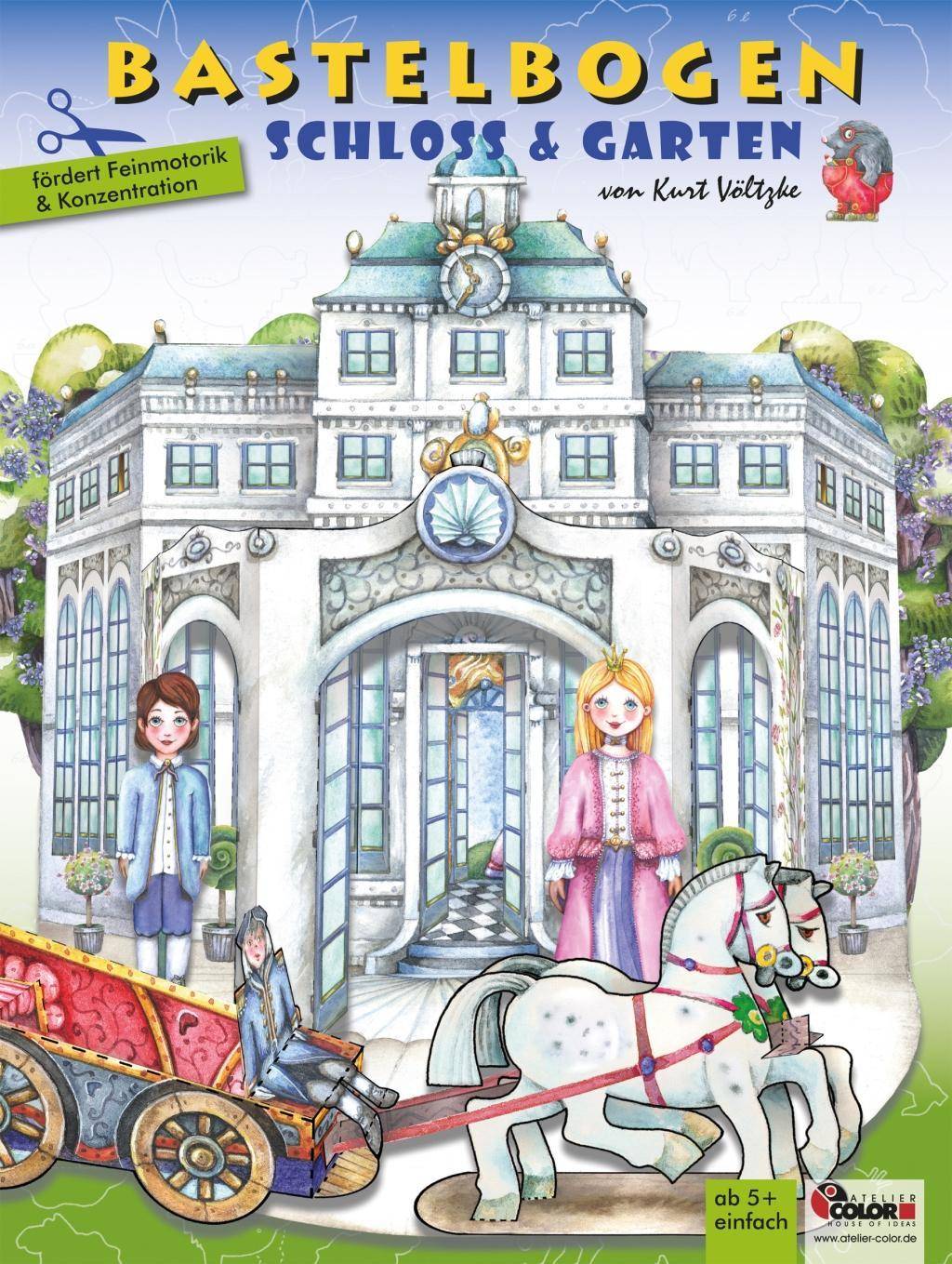 Schloss & Garten Bastelbogen 3d bespielbare Schlosskulisse mit Garten zum Basteln für Kinder ab 5+. Illustrierte Ausgabe