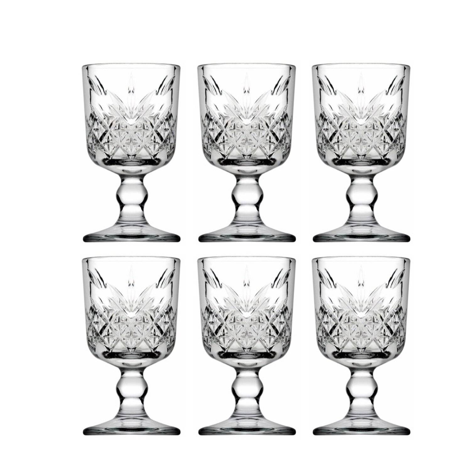 Pasabahce TIMELESS 51718 Mini-Gläser auf Fuß 60 ml 6er Set Retro-Look für Hotels, Restaurants, Bars, Gastronomie