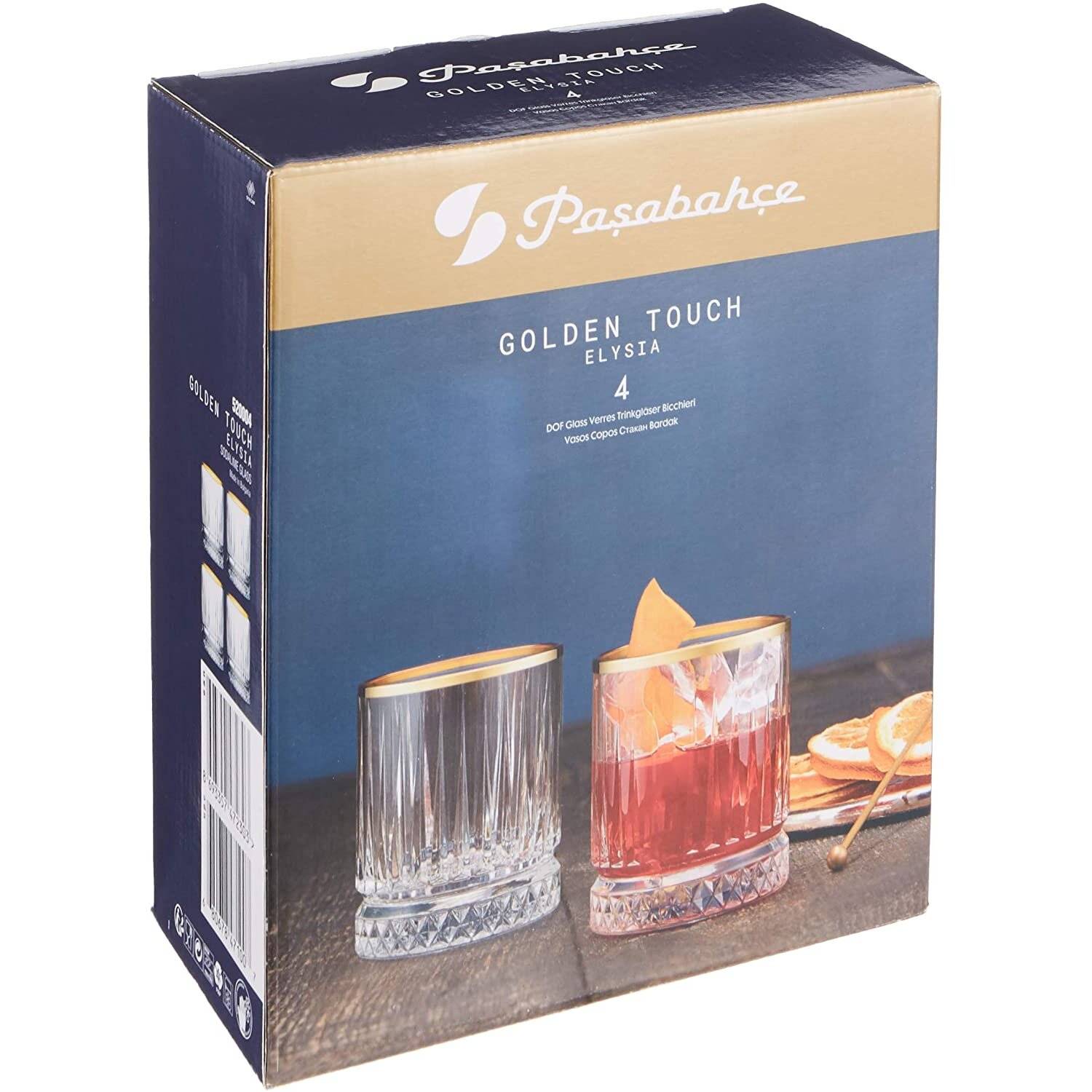Pasabahce ELYSIA 520004 4er Set Wassergläser Kurz 355 ml Wassergläser Softdrink