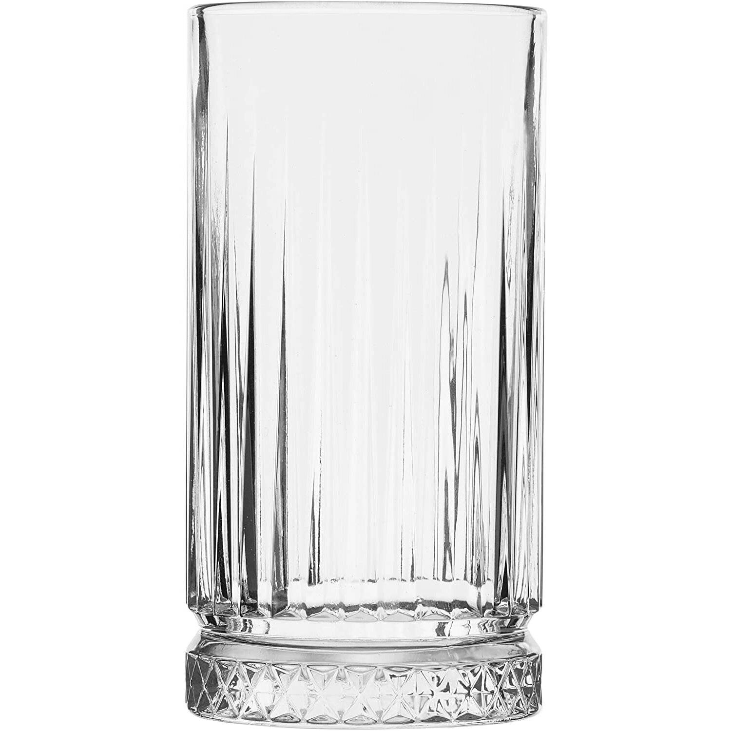 Pasabahce 520015 Longdrink Glas im Retro-Design und Kristall-Look, für Cocktail, Saft, Schwerer Highball,445 ml, 4 Stück