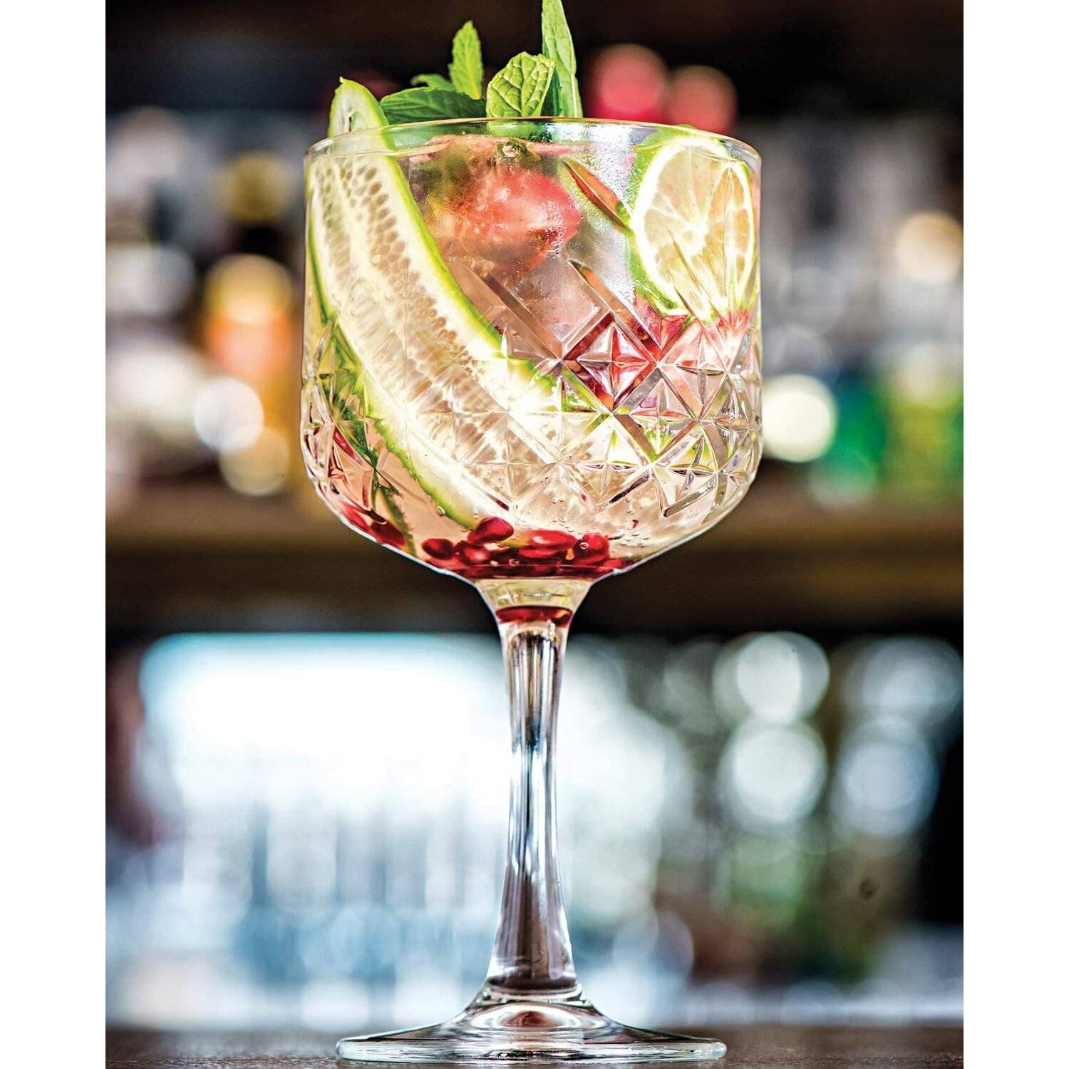 Pasabahce 440237 Gin Cocktail Glas Timeless im Kristall-Design, Höhe ca. 20 cm, 4er Set aus Glas