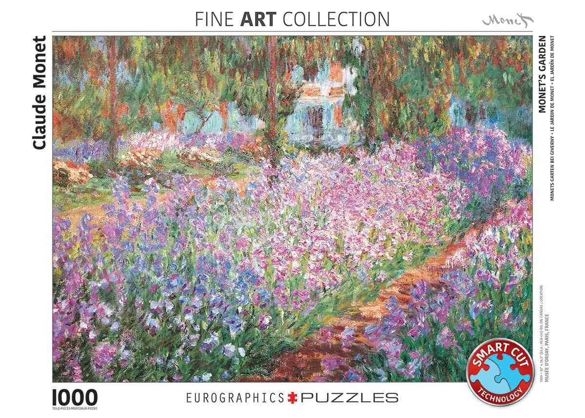 Eurographics 6000-4908 - Monets Garten bei Giverny von Claude Monet, Puzzle Monets Garten bei Giverny, Anzahl Teile: 1000, Maße (B/H): 68 x 48 cm