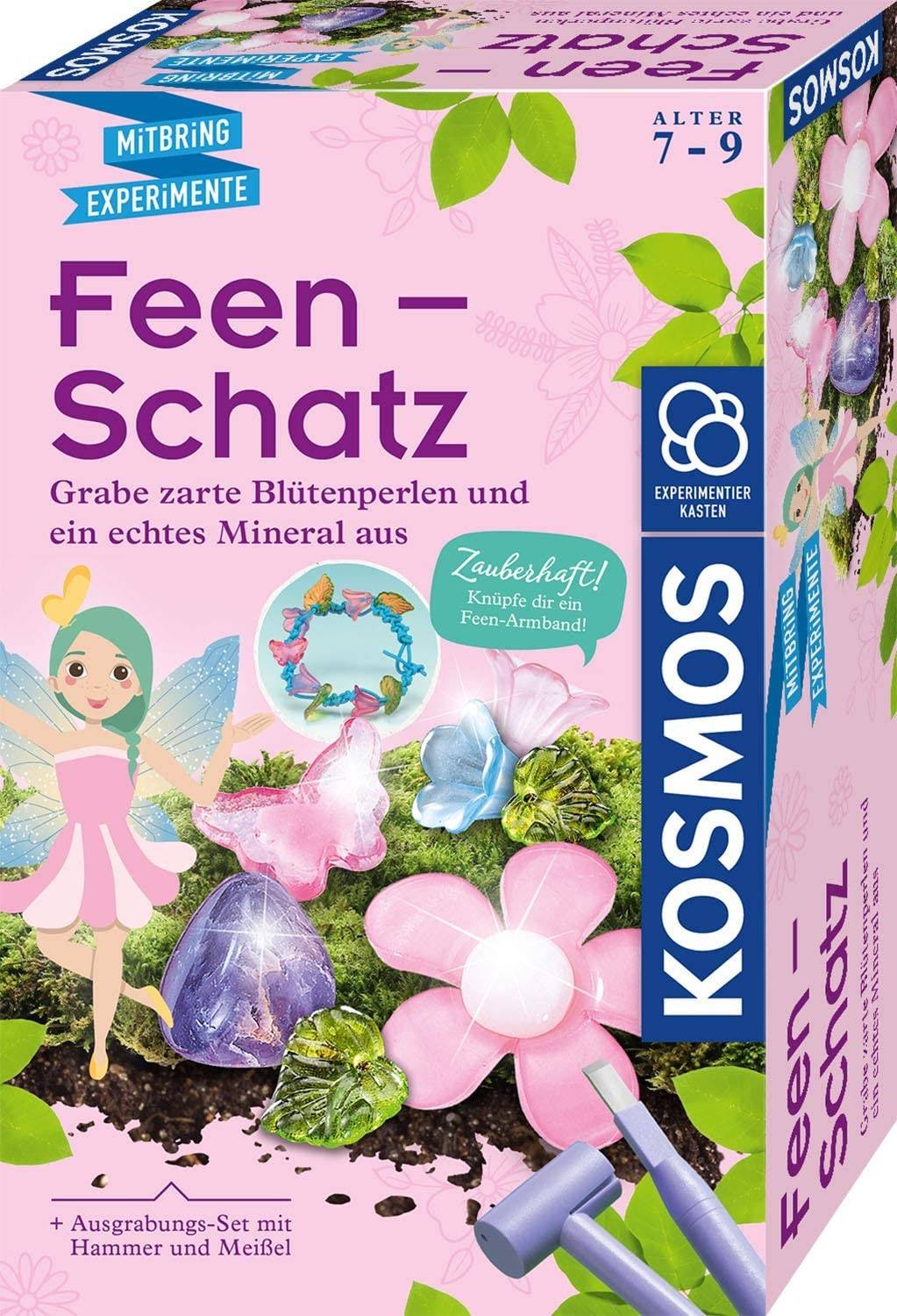 KOSMOS 657857 - Feen-Schatz, Experimentierkasten, Mitbring-Experimente Grabe zarte Blütenperlen und ein echtes Mineral aus