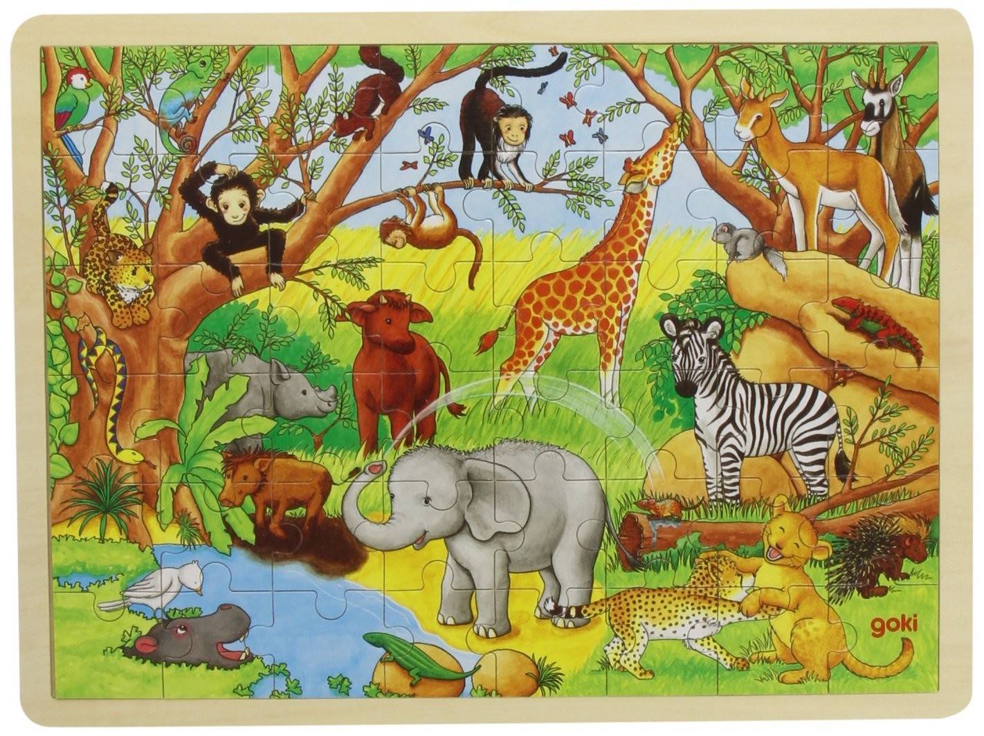 Goki 57892 - Einlegepuzzle, Afrika