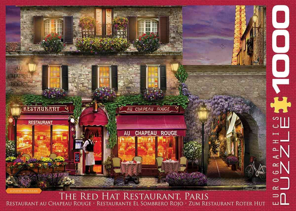 Eurographics 6000-0963 - Zum Chapeau Rouge Restaurant in Paris, Puzzle Zum Restaurant Roter Hut, Anzahl Teile: 1000, Maße (B/H): 68 x 48 cm, Eurograp