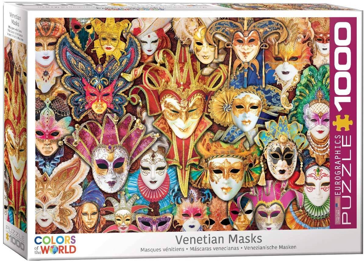 Eurographics 6000-5534 - Venetian Masks, Venezianische Masken, Puzzle, 1000 Teile Venedig Karnevalsmasken, Anzahl Teile: 1000, Maße (B/H): 68 x 48 cm