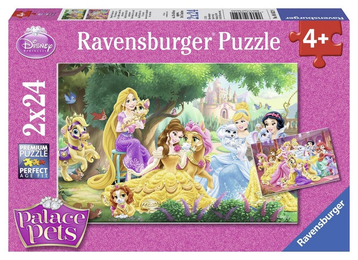 Ravensburger 08952 - Disney Palace Pets Maße (B/H): 26 x 18 cm, Palace Pets, Premium Puzzle 2 x 24 Teile, Mit Mini-Poster, Perfect Age Fit, Disney