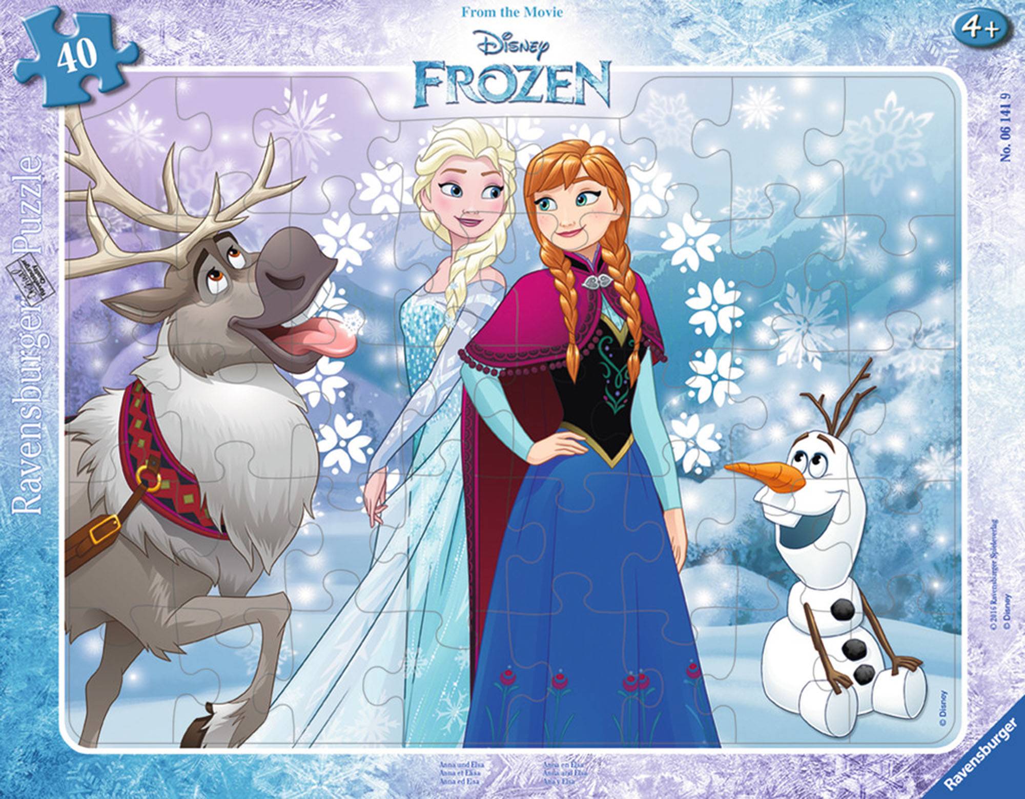 Anna und Elsa (Rahmenpuzzle) Anzahl Teile: 40, Rahmenpuzzle, Disney Frozen - Die Eiskönigin