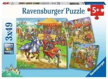 Ravensburger 05150 - Ritterturnier im Mittelalter, Kinderpuzzle, 3x49 Teile Anzahl Teile: 3 x 49, Maße (B/H): 21 x 21 cm, Premium Puzzle, Mit