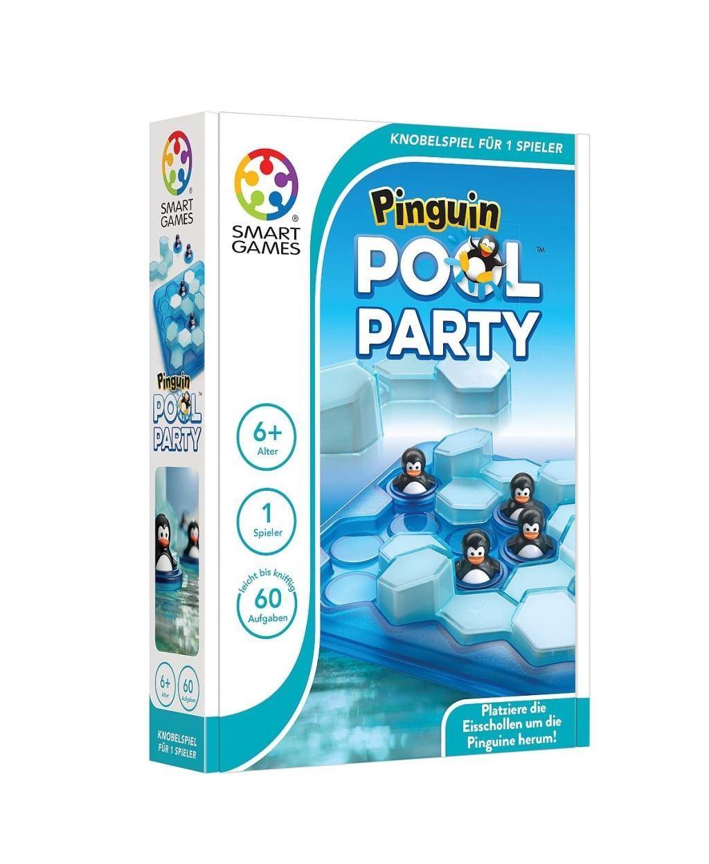 Pinguin Pool Party (Spiel) Platziere die Eisschollen um den Pinguin herum! Knobelspiel. 60 Aufgabe leicht bis knifflig