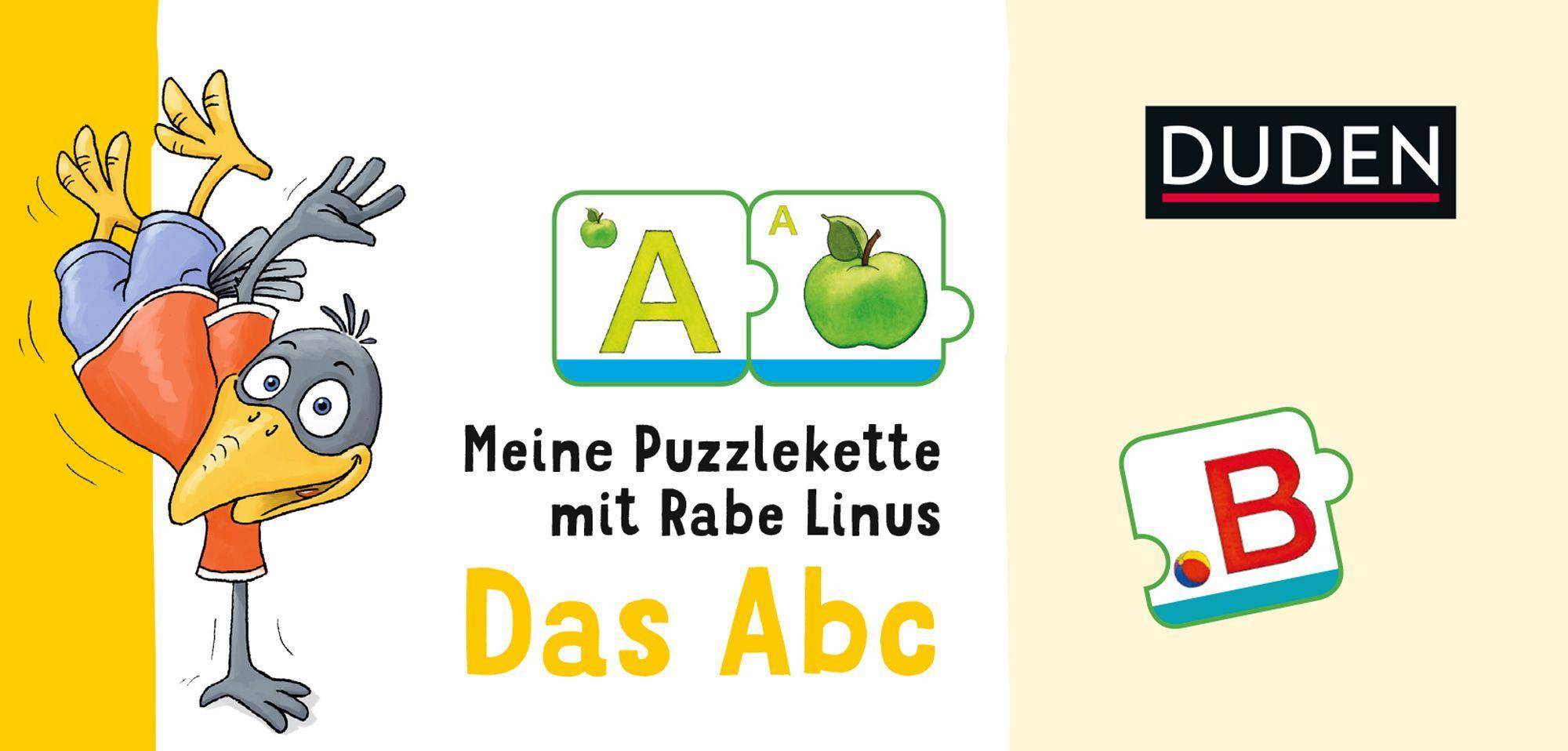 Meine Puzzlekette mit Rabe Linus - Das Abc (Kinderspiel) Spieleranzahl: 1-4, Spieldauer (Min.): 10, Anzahl Teile: 52, Puzzle, Lernpuzzle, Duden