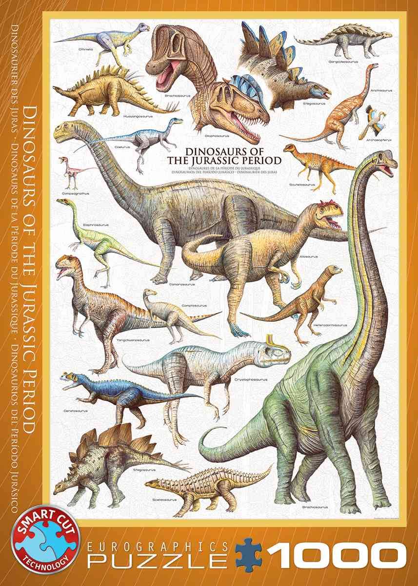 Eurographics 6000-0099 - Dinosaurier des Jura, Puzzle Dinosaurier des Jura, Anzahl Teile: 1000, Maße (B/H): 48 x 68 cm, Eurographics-Puzzle, Smart