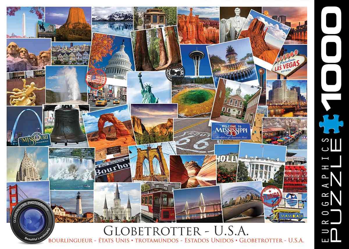 Eurographics 6000-0750 - Globetrotter USA, Puzzle Globetrotter USA, Anzahl Teile: 1000, Maße (B/H): 68 x 48 cm, Eurographics-Puzzle, Smart Cut