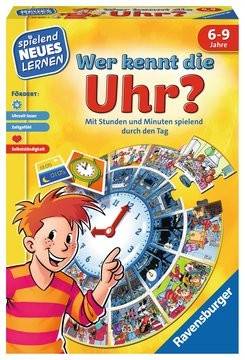 Ravensburger 24995 - Wer kennt die Uhr, Uhrzeit, Lernspiel Mit Stunden und Minuten spielend durch den Tag.