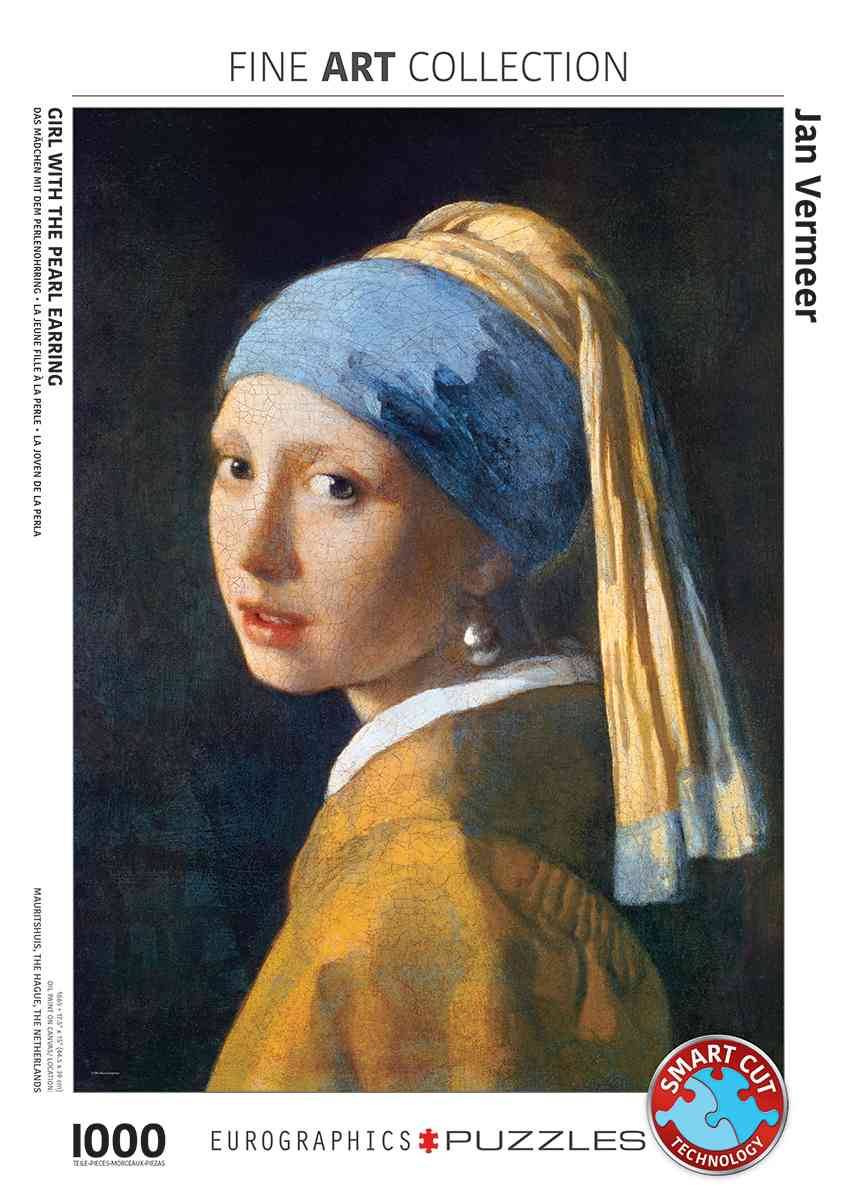 Eurographics 6000-5158 - Das Mädchen mit dem Perlenohrring von Jan Vermeer, Puzzle Das Mädchen mit dem Perlenohrring, Anzahl Teile: 1000, Maße (B/H