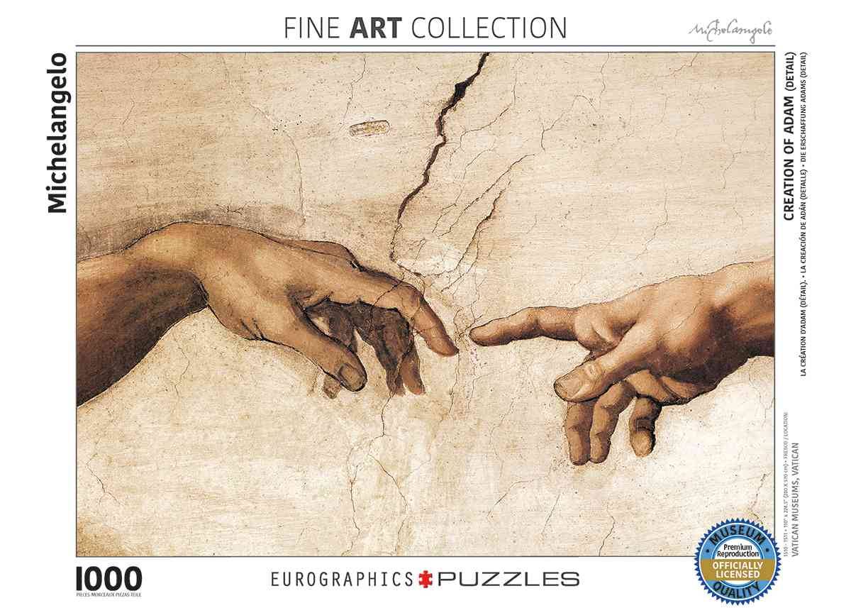 Eurographics 6000-2016 - Die Erschaffung Adams (Detail) von Michelangelo, Puzzle Die Erschaffung Adams, Anzahl Teile: 1000, Maße (B/H): 68 x 48 cm