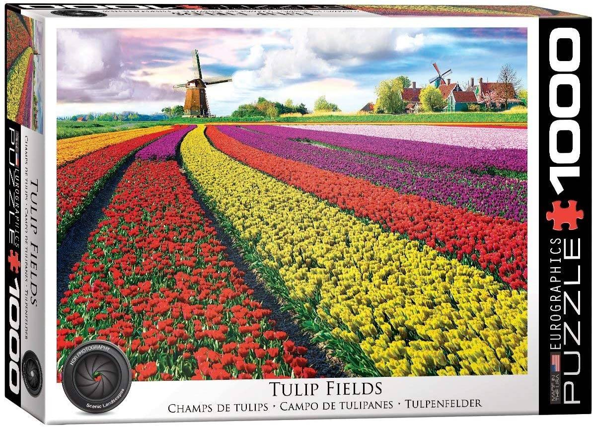 Eurographics 6000-5326 - Tulip Field, Tulpenfelder, Niederlande, Puzzle, 1000 Teile Tulpenfelder, Anzahl Teile: 1000, Maße (B/H): 68 x 48 cm, Eurogra