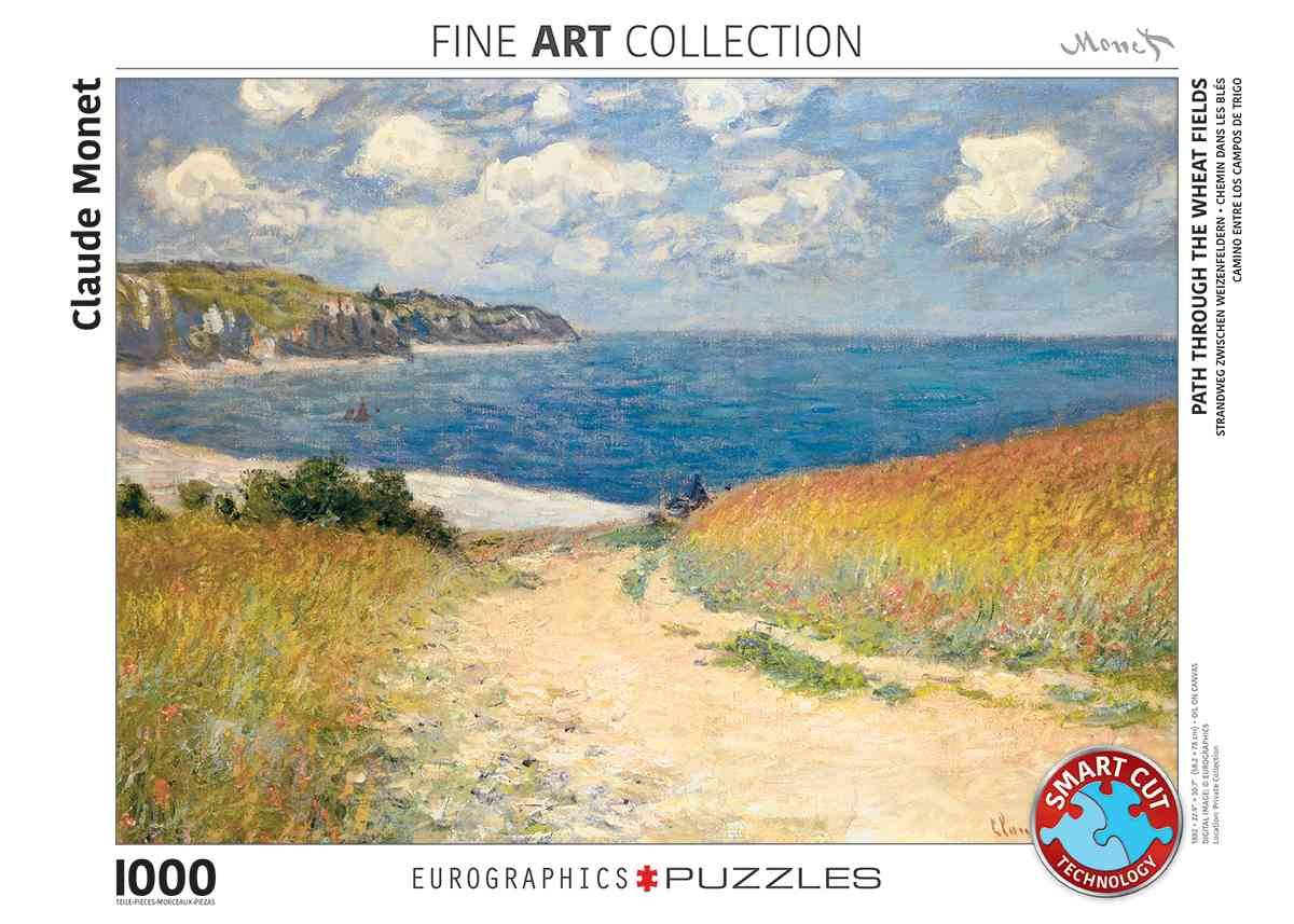 Eurographics 6000-1499 - Strandweg zwischen Weizenfeldern von Claude Monet, Puzzle Strandweg zwischen Weizenfeldern, Anzahl Teile: 1000, Maße (B/H):