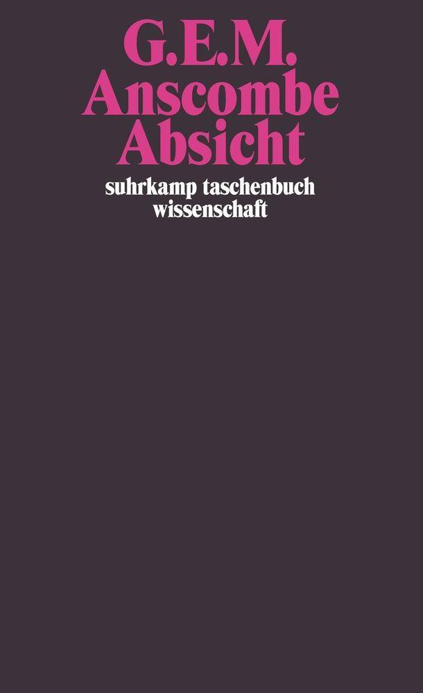 Absicht suhrkamp taschenbuch wissenschaft 1978