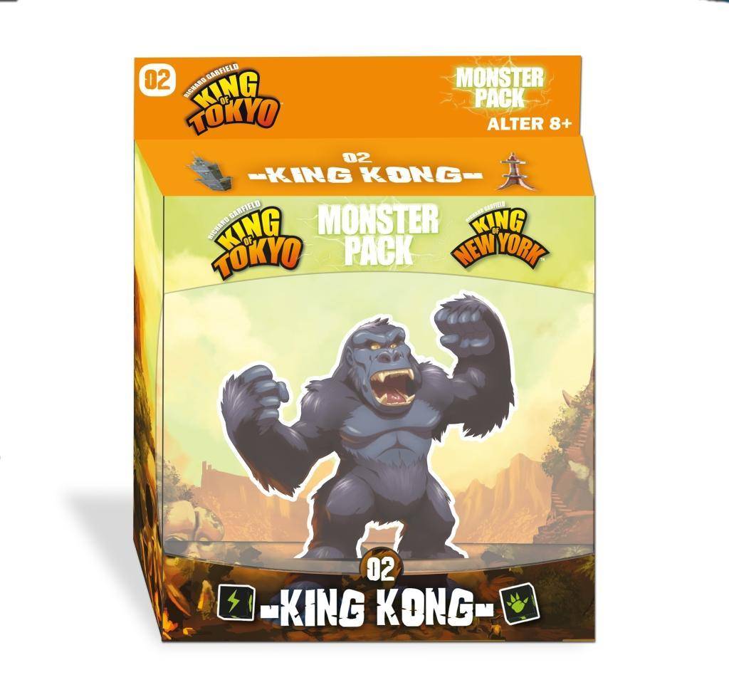 Monsterpack King Kong (Spiel) 02 / 1 Monstertafel / 1 Aufstellfigur & Fuß / 1 Figur Empire State Building / 1 Figur Tokyo Tower / 8 Evolutionskarten