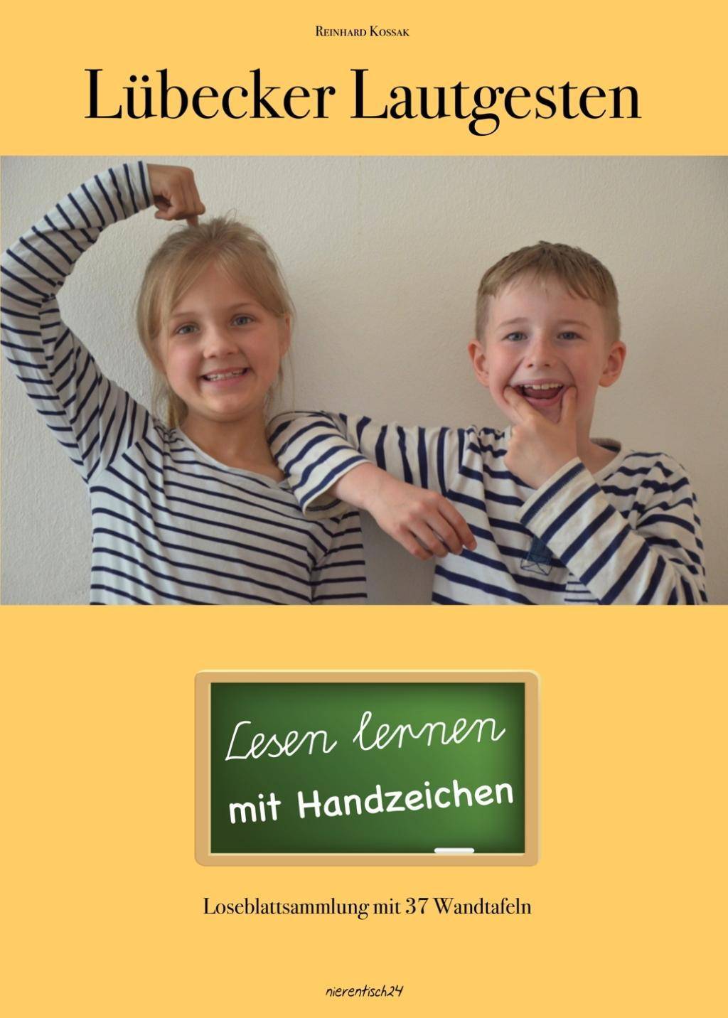 Lübecker Lautgesten, 38 Teile Lesen lernen mit Hilfe von Handzeichen. Loseblattsammlung mit 37 Wandtafeln