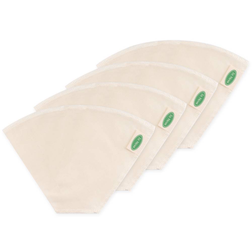 Wiederverwendbare Kaffeefilter, 4er Set 4 Kaffeefilter aus aus 100% Baumwolle in der Größe 4, waschbar, wiederverwendbar, für Handfilter und Kaffee