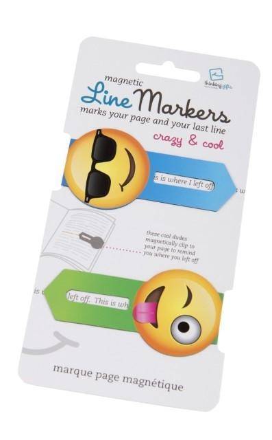 Magnetic Line Markers Crazy & Cool - Magnetische Lesezeichen 2er Set Motiv Emoji