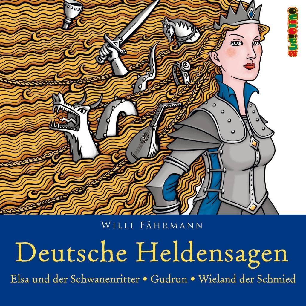 Deutsche Heldensagen, 2 Audio-CDs Elsa und der Schwanenritter Gudrun Wieland der Schmied, Lesung. CD Standard Audio Format