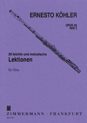20 leichte und melodische Lektionen op. 93 für Flöte. H.2 in fortschreitender Schwierigkeit