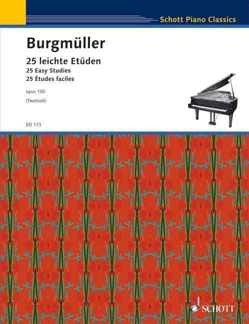 25 leichte Etüden op.100, für Klavier Vorw. dtsch.-engl.-französ.
