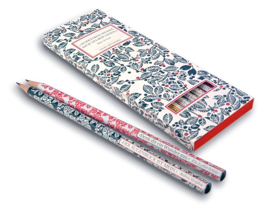 Insel Bücherei Bleistift-Set. 6 Bleistifte mit Zitaten 'Schreiben heißt, sich selber lesen' 6 Bleistifte mit Zitaten, In Box: 6 x 18,5 x 1 cm, Ins