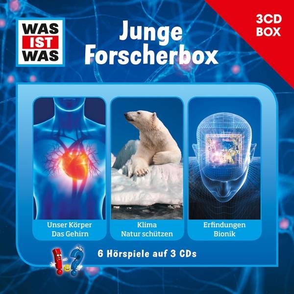 Was ist was Hörspielbox: Junge Forscher-Box Unser Körper/ Das Gehirn, Klima/ Natur erforschen, Erfindungen/ Bionik