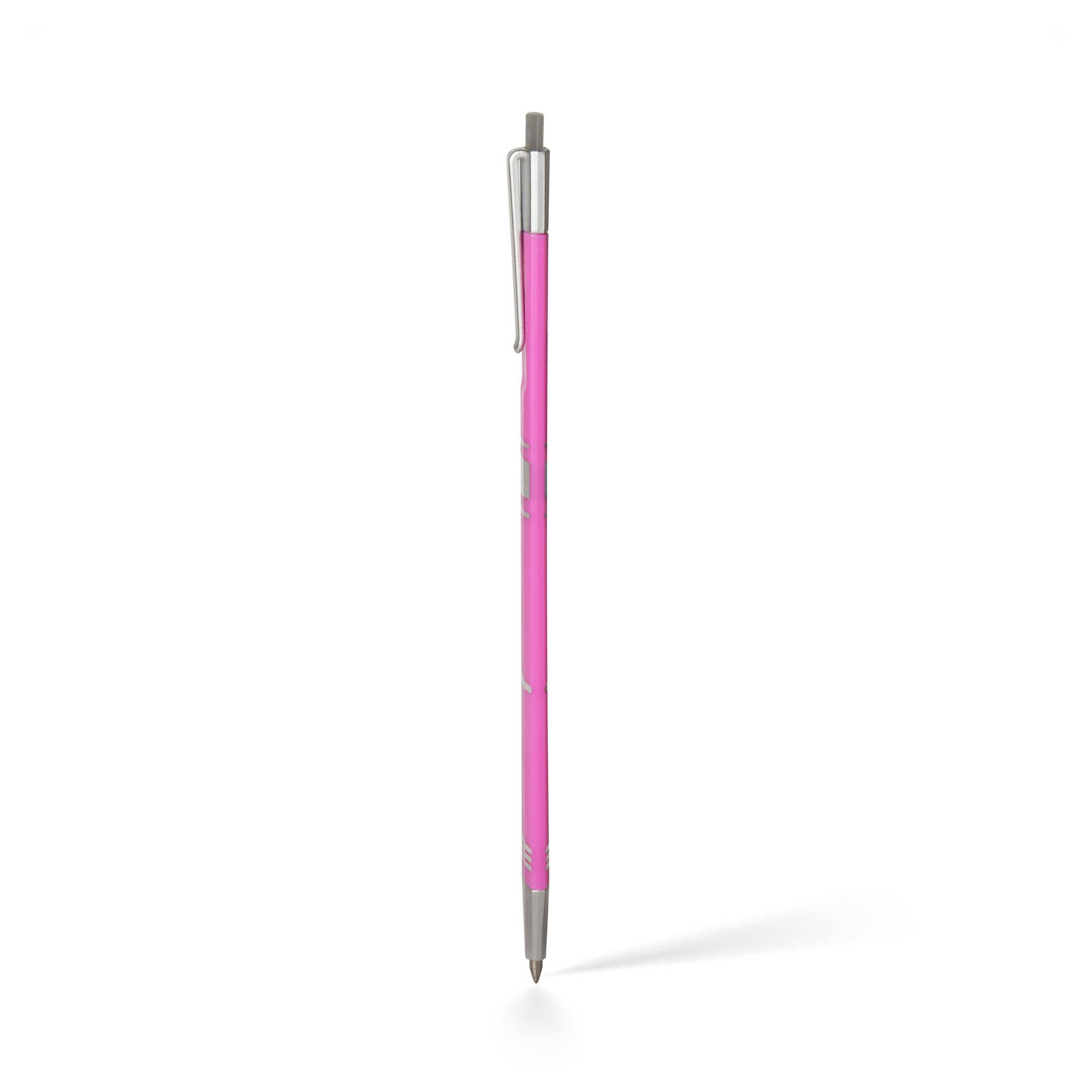 Pen Bookmark Pink&Silber - Stift und Lesezeichen in einem Superflacher und radierbarer Tintenroller