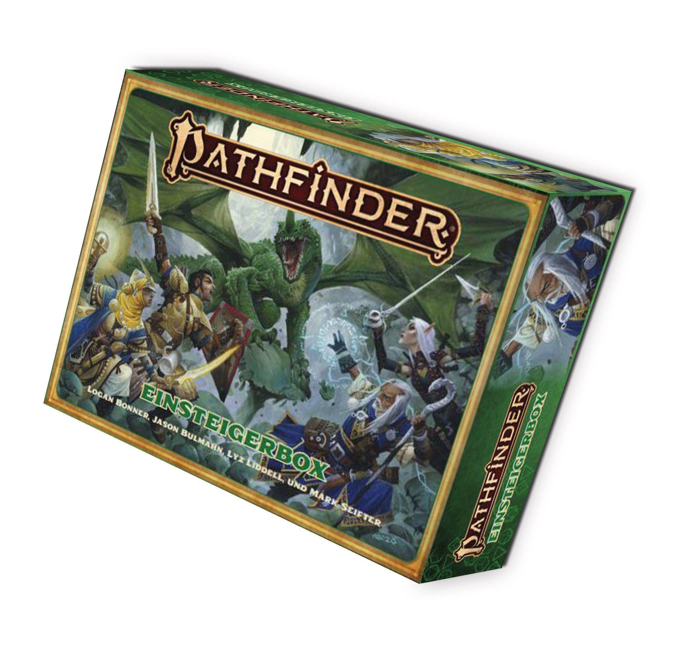 Pathfinder 2 - Einsteigerset Rollenspiel-Box für 2-5 Spieler, Inhalt: Heldenbuch, Spielleiterbuch, vier vorgefertigte Charaktere, über 100 Charakter