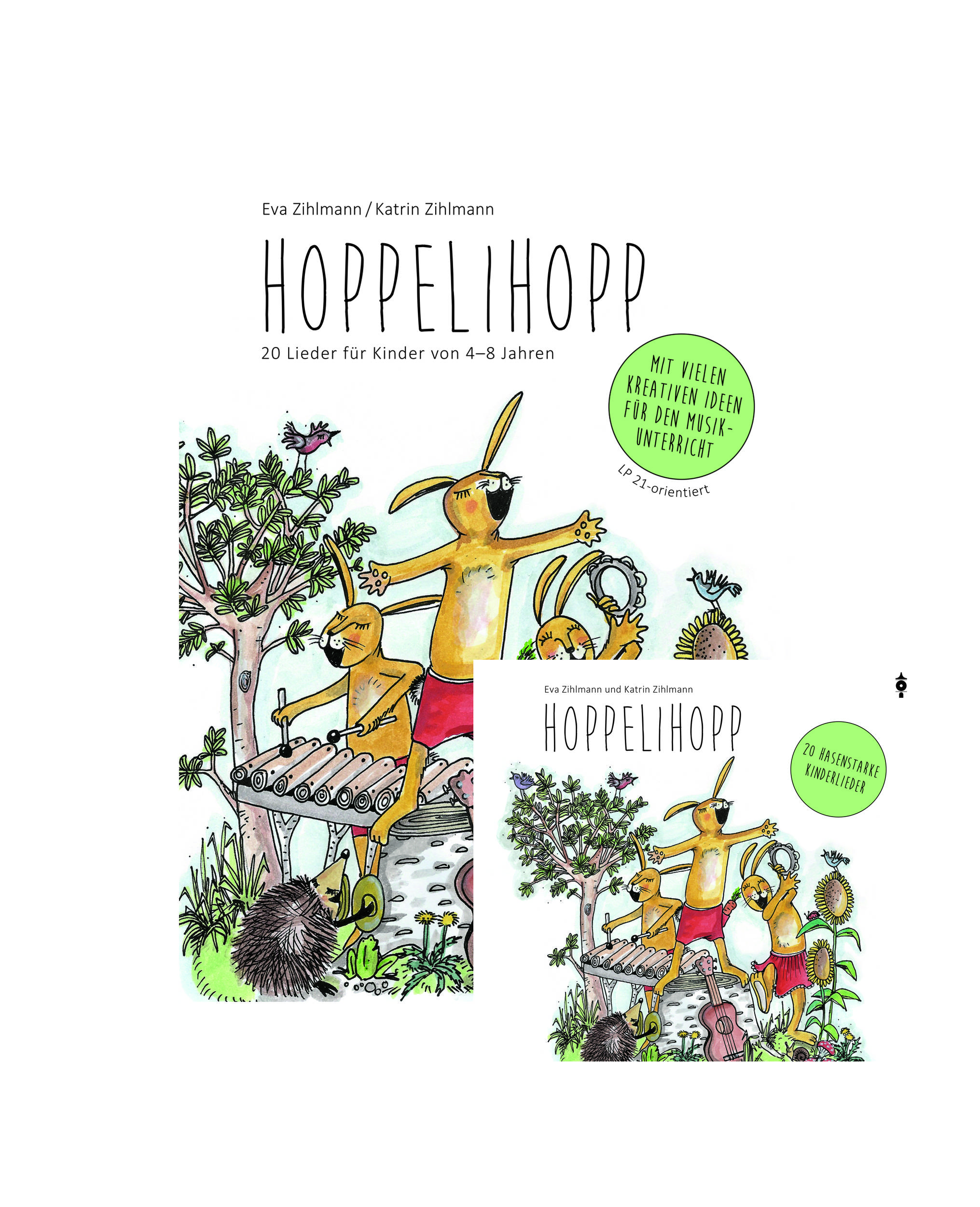 Hoppelihopp, mit 2 Audio-CDs 20 Lieder für Kinder von 4-8 Jahren. Mit Playback-CD und Kinderlieder-CD