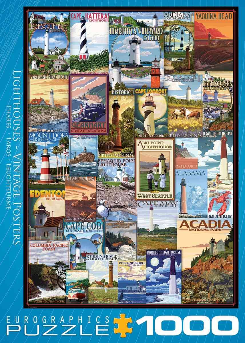 Eurographics 6000-0779 - Leuchttürme, Puzzle Leuchttürme, Anzahl Teile: 1000, Maße (B/H): 48 x 68 cm, Eurographics-Puzzle, Smart Cut Technology, Vi