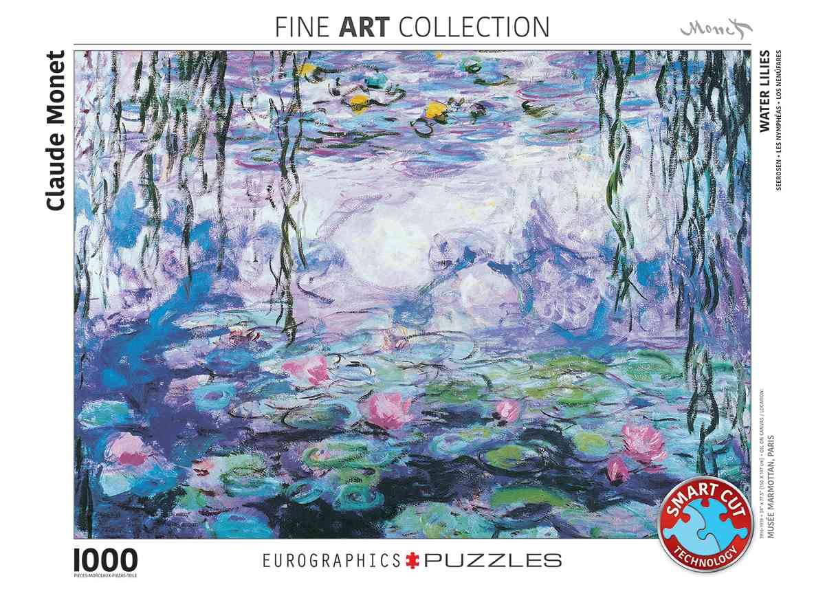 Eurographics 6000-4366 - Seerosen von Claude Monet, Puzzle Seerosen von Claude Monet, Anzahl Teile: 1000, Maße (B/H): 68 x 48 cm, Eurographics-Puzzle