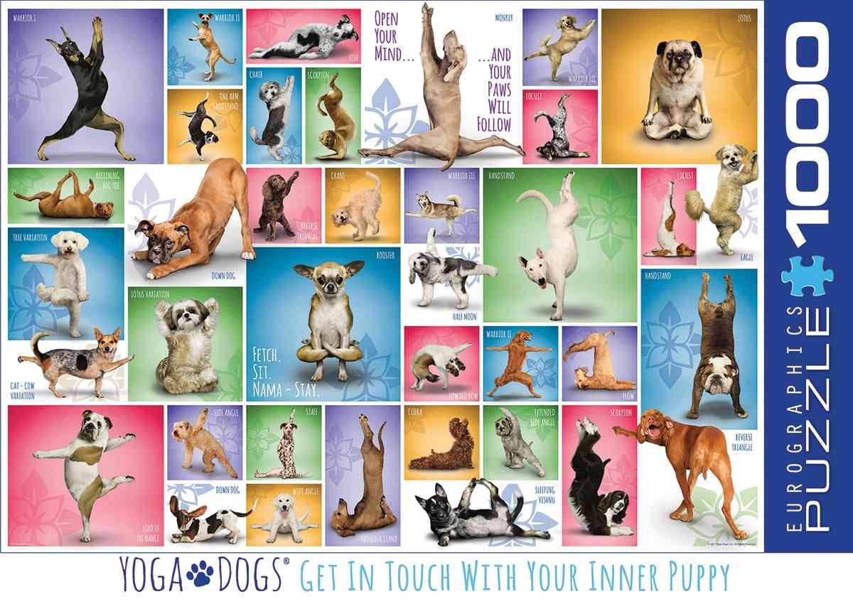 Eurographics 6000-0954 - Yoga Hunde, Puzzle Get In Tough With Your Inner Puppy, Anzahl Teile: 1000, Maße (B/H): 68 x 48 cm, Eurographics-Puzzle