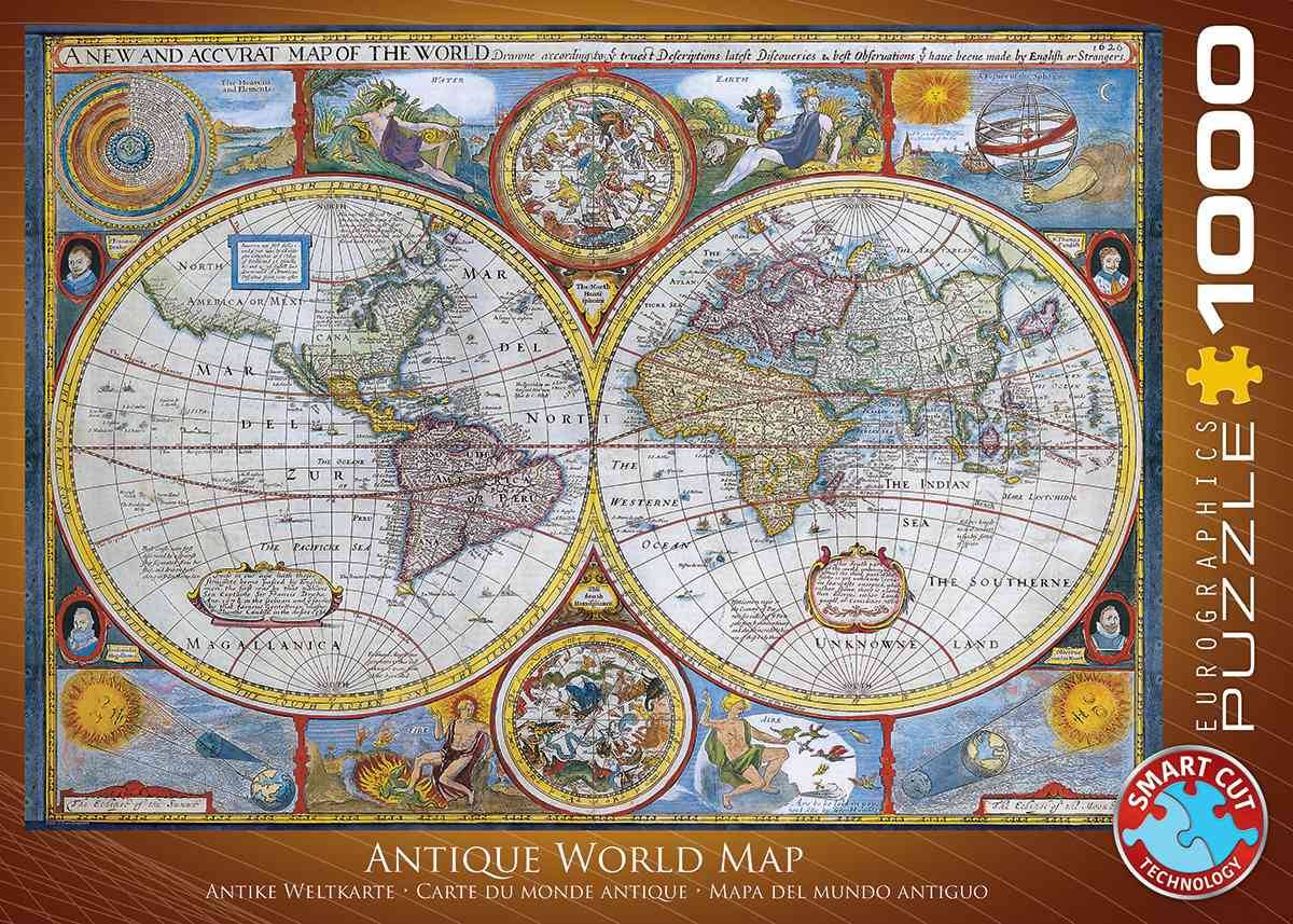 Eurographics 6000-2006 - Antique World Map, Puzzle Anzahl Teile: 1000, Maße (B/H): 68 x 48 cm, Eurographics-Puzzle, Smart Cut Technology