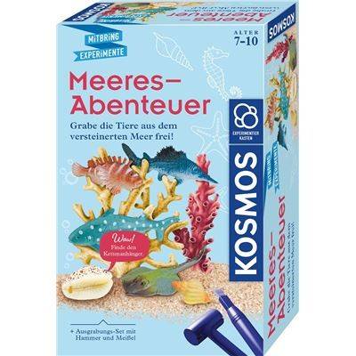 KOSMOS 658038 - Meeres Abenteuer, Ausgraben, Mitbring Experimente Grabe die Tiere aus dem versteinerten Meer frei! Ausgrabungs-Set