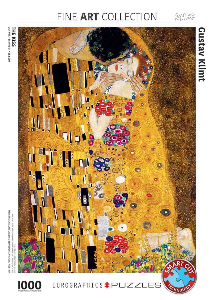 Eurographics 6000-4365 - Der Kuss von Gustav Klimt, Puzzle Der Kuss, Anzahl Teile: 1000, Maße (B/H): 48 x 68 cm, Eurographics-Puzzle, Smart Cut Techn